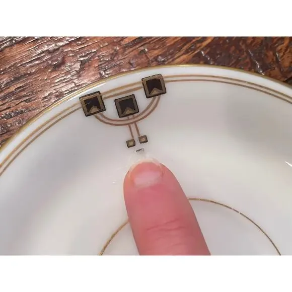 Vintage Victoria Austria Demitasse/Espresso Cup & Saucer, Gold, Black, Set of 10